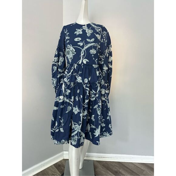 ERDEM Tiered floral-print cotton-poplin mini dress - Picture 4 of 11